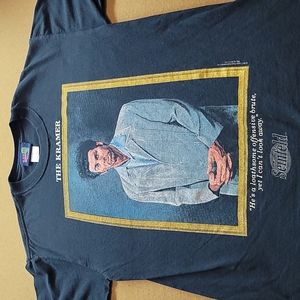Vtg 1997 The Kramer Seinfeld Sitcom Promo Shirt Medium Black W/Full Front Print